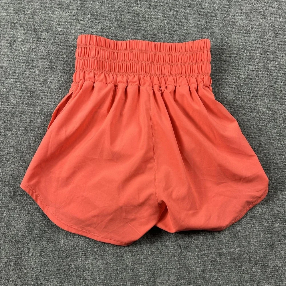 Nike Dri-FIT Running Shorts Womens XS Orange High Waist 3 Inseam‎ Lined Athletic